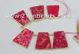 CTD1952 Top drilled 30*40mm - 35*45mm trapezoid sea sediment jasper beads