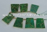 CTD1955 Top drilled 30*40mm - 35*45mm trapezoid sea sediment jasper beads