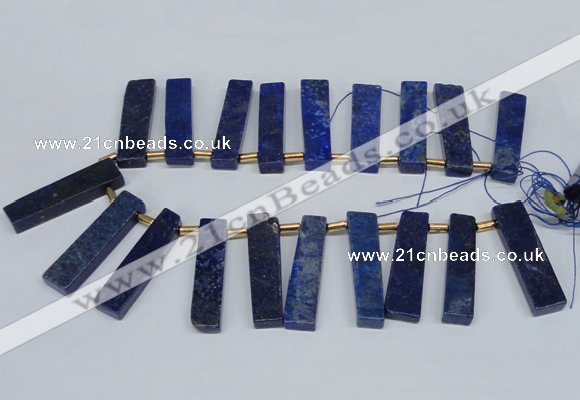 CTD1961 Top drilled 10*50mm - 12*55mm sticks lapis lazuli beads