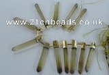 CTD1967 Top drilled 6*50mm - 10*60mm sticks lemon quartz beads