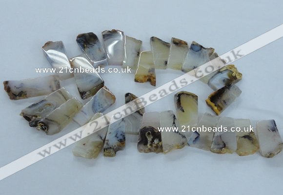 CTD1971 Top drilled 15*25mm - 20*40mm freeform montana agate beads