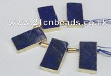 CTD1980 Top drilled 20*35mm - 20*45mm freeform lapis lazuli beads