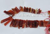 CTD1983 Top drilled 8*25mm - 10*50mm sticks agate gemstone beads