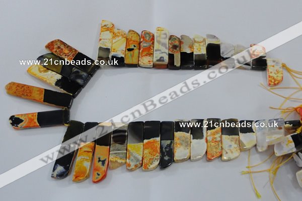 CTD1985 Top drilled 10*25mm - 12*50mm sticks agate gemstone beads