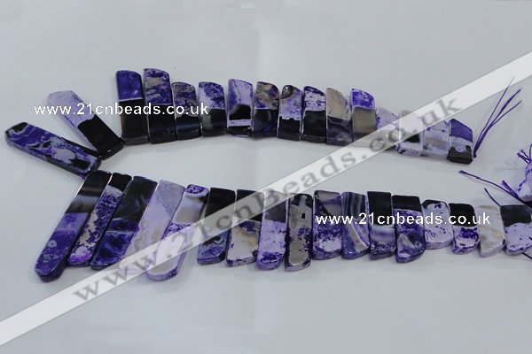 CTD1986 Top drilled 10*25mm - 12*50mm sticks agate gemstone beads