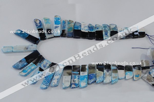 CTD1988 Top drilled 10*25mm - 12*50mm sticks agate gemstone beads