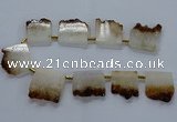 CTD1995 Top drilled 30*35mm - 35*40mm freeform druzy citrine beads