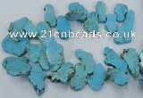 CTD2012 Top drilled 20*25mm - 30*35mm freeform turquoise beads