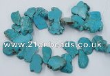 CTD2014 Top drilled 20*25mm - 30*35mm freeform turquoise beads