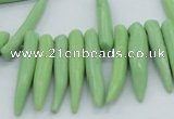 CTD2038 Top drilled 5*15mm - 6*40mm sticks turquoise beads