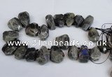 CTD2104 Top drilled 25*30mm - 28*40mm faceted nuggets labradorite beads