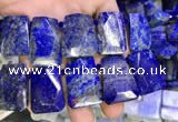 CTD2106 Top drilled 20*28mm - 22*32mm faceted freeform lapis lazuli beads