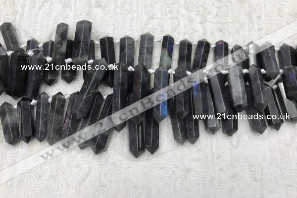 CTD2115 Top drilled 10*25mm - 12*45mm sticks labradorite beads