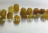 CTD2121 Top drilled 15*25mm - 18*25mm freeform agate beads