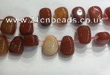 CTD2125 Top drilled 15*25mm - 18*25mm freeform agate beads