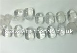 CTD2140 Top drilled 15*25mm - 18*25mm freeform white crystal beads