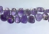 CTD2141 Top drilled 15*25mm - 18*25mm freeform amethyst beads