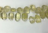 CTD2142 Top drilled 15*25mm - 18*25mm freeform lemon quartz beads