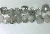 CTD2143 15*25mm - 18*25mm freeform black rutilated quartz  beads