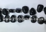 CTD2145 Top drilled 15*25mm - 18*25mm freeform smoky quartz beads