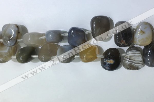 CTD2147 Top drilled 15*25mm - 18*25mm freeform agate beads