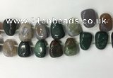 CTD2148 Top drilled 15*25mm - 18*25mm freeform Indian agate beads