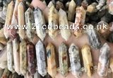 CTD2244 10*22mm - 12*45mm faceted nuggets crazy lace agate beads