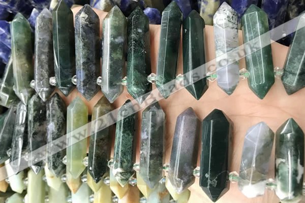 CTD2245 Top drilled 10*22mm - 12*45mm faceted nuggets Indian agate beads