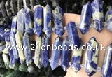 CTD2247 Top drilled 10*22mm - 12*45mm faceted nuggets sodalite beads