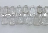 CTD2265 Top drilled 16*28mm - 20*30mm faceted freeform white crystal beads