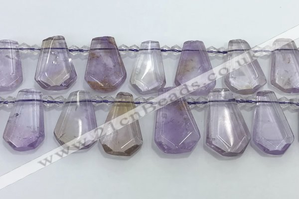 CTD2266 Top drilled 16*28mm - 20*30mm faceted freeform ametrine beads