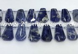 CTD2270 Top drilled 16*28mm - 20*30mm faceted freeform sodalite beads