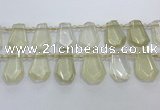 CTD2272 Top drilled 16*28mm - 20*30mm faceted freeform lemon quartz beads