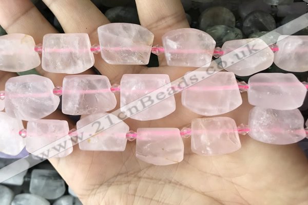 CTD2280 Top drilled 15*20mm - 17*23mm freeform rose quartz beads