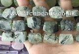 CTD2283 Top drilled 15*20mm - 17*23mm freeform green rutilated quartz beads