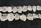 CTD2301 Top drilled 22*28mm - 30*45mm faceted nuggets white crystal beads