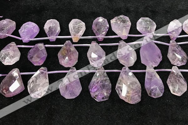 CTD2302 Top drilled 16*22mm - 25*35mm faceted nuggets amethyst beads