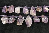 CTD2303 Top drilled 20*25mm - 25*45mm faceted nuggets amethyst beads