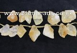 CTD2304 Top drilled 20*25mm - 30*45mm faceted nuggets citrine beads