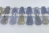 CTD2330 Top drilled 16*18mm - 20*30mm freeform blue chalcedony beads