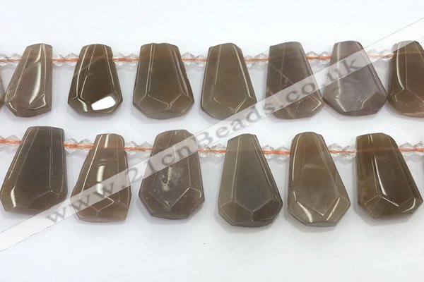 CTD2335 Top drilled 16*18mm - 20*30mm faceted freeform moonstone beads