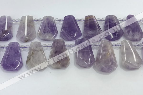 CTD2338 Top drilled 16*18mm - 20*30mm freeform lavender amethyst beads