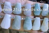 CTD2341 Top drilled 16*18mm - 20*30mm faceted freeform amazonite beads