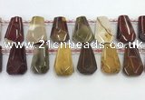 CTD2348 Top drilled 16*18mm - 20*30mm faceted freeform mookaite beads