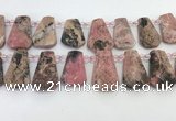 CTD2360 Top drilled 16*18mm - 20*30mm faceted freeform rhodonite beads