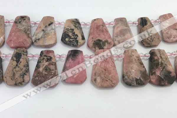 CTD2360 Top drilled 16*18mm - 20*30mm faceted freeform rhodonite beads