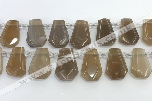 CTD2363 Top drilled 16*18mm - 20*30mm faceted freeform moonstone beads