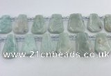 CTD2366 Top drilled 16*18mm - 20*30mm faceted freeform amazonite beads