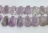 CTD2369 Top drilled 16*18mm - 20*30mm faceted freeform kunzite beads