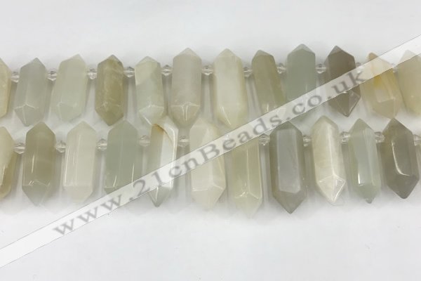 CTD2392 Top drilled 13*30mm - 14*42mm sticks moonstone beads